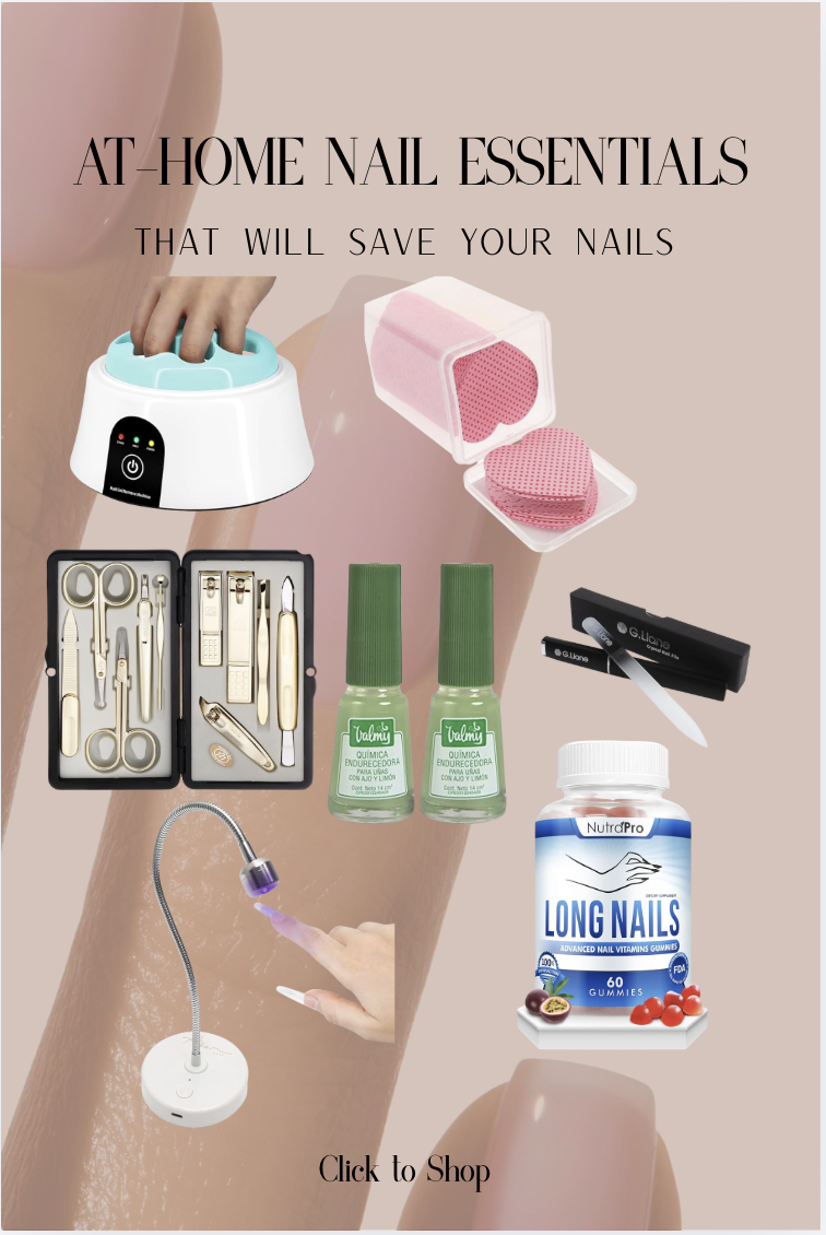 At-home manicure tools and nail-care products laid out. From nail soaking bowls and professional manicure kits to nail strengtheners, glass nail files, and nail growth supplements, these beauty finds help repair damaged nails, promote healthy growth, and create salon-quality results at home. Perfect for nail care lovers, gel nail users, and anyone looking to strengthen brittle nails.
